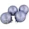 4ct. 2.5" Matte Purple Glass Ball Ornaments with Branch Design
